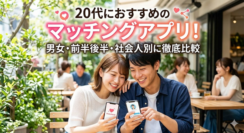 20代におすすめのマッチングアプリ【2026年最新】男女・前半後半・社会人別に徹底比較